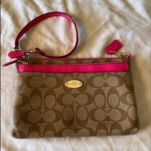 Coach Wristlet with removable zippered pouch